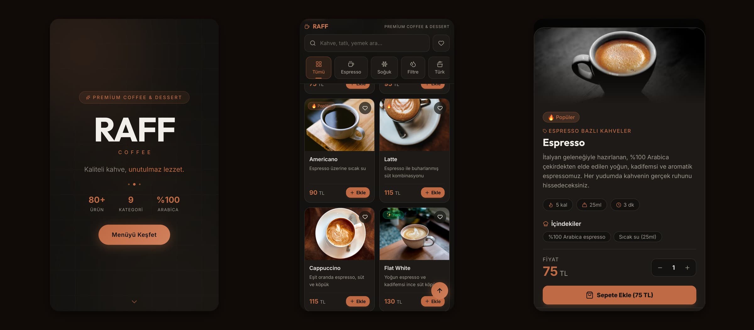 Zincir Şubeler için QR Menü Sistemi — RAFF Coffee